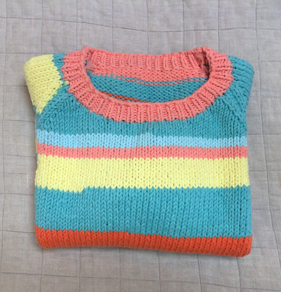 Hand Knitted Random Stripe Jumper